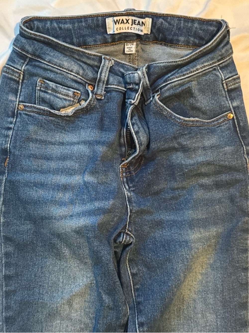 Wax Jean Slim Straight Blue Denim Jeans